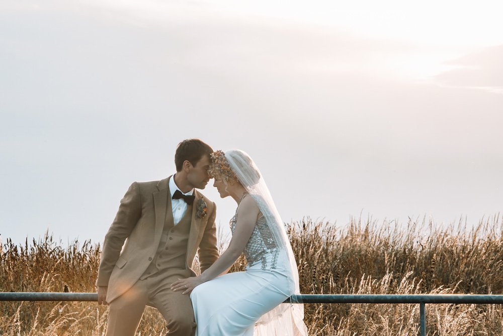 Northumberland wedding photography captures a romantic moment between a couple